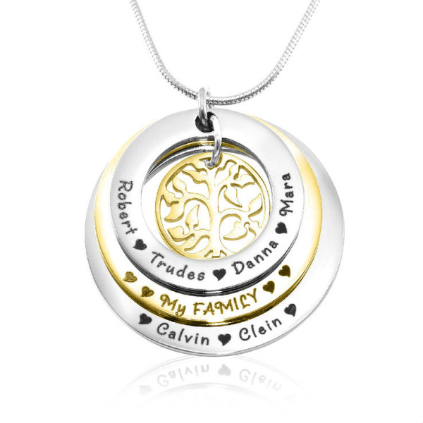 Personalised Two Tone Gold and Silver Family Triple Love Jewellery