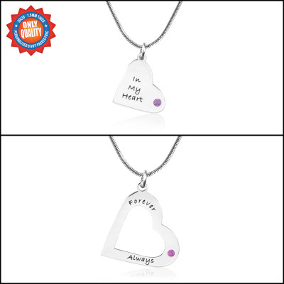 Personalised Mothers Heart Pendant Necklace Set - By The Name Necklace;