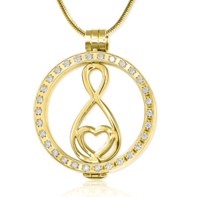 Custom Gold Diamond Necklace with 18k Gold Plated Infinity Symbol