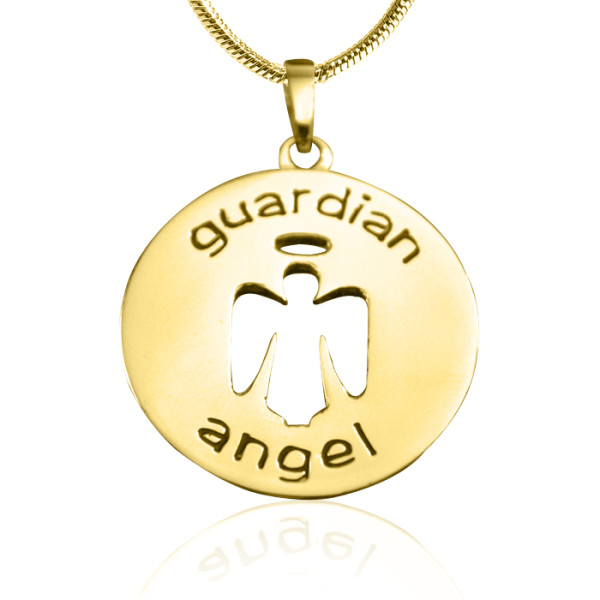 Personalised 18ct Gold Plated Guardian Angel Necklace - Custom Jewellery