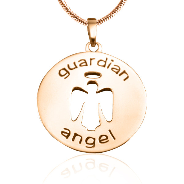 18ct Rose Gold Plated Personalised Guardian Angel Pendant Necklace