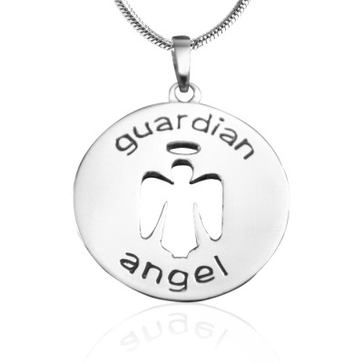 Personalised Guardian Angel Necklace 1 - Sterling Silver - By The Name Necklace;