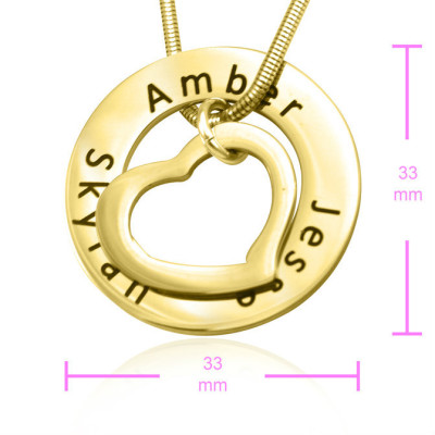 Personalised Heart-Shaped Gold-Plated Washer Necklace