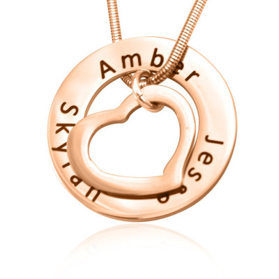 Custom Heart Pendant Necklace - 18K Rose Gold Plated