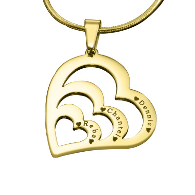 Personalised "Hearts of Love" Necklace - 18ct Gold Plating