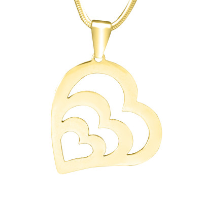 Personalised "Hearts of Love" Necklace - 18ct Gold Plating
