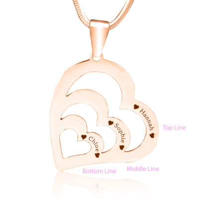 Personalised Rose Gold Plated Heart Necklace - Perfect Valentines Gift