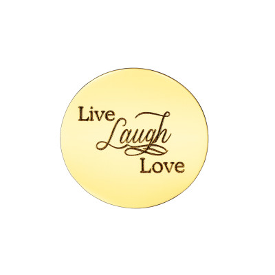 Personalised Dream Locket with "Live Laugh Love" Engraved Disc