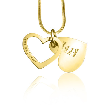 Custom Engraved "Love Forever" Necklace in 18k Gold Plating