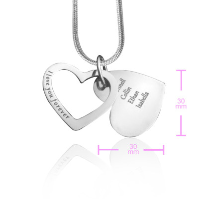 Engraved "Love Forever" Necklace in Sterling Silver - Customised Gift