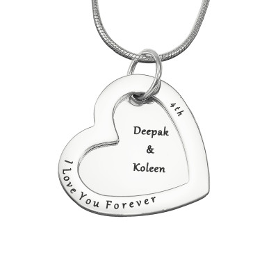 Engraved "Love Forever" Necklace in Sterling Silver - Customised Gift