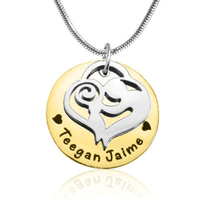 Personalised Two-Tone Gold & Silver Mother's Disc Single Necklace