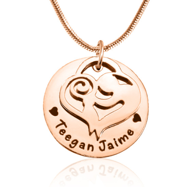 Customised Mother's Name Disc Pendant Necklace - 18k Rose Gold Plated