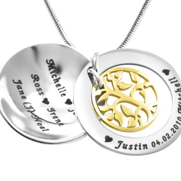 Personalised My Family Tree Two Tone Gold Necklace
