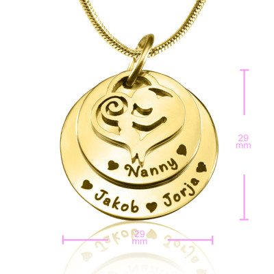 Personalised Mother's Disc Double Necklace - 18ct Gold Plated Jewellery