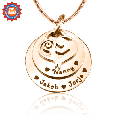 Personalised Mother's Double Disc Necklace, 18ct Rose Gold Plated