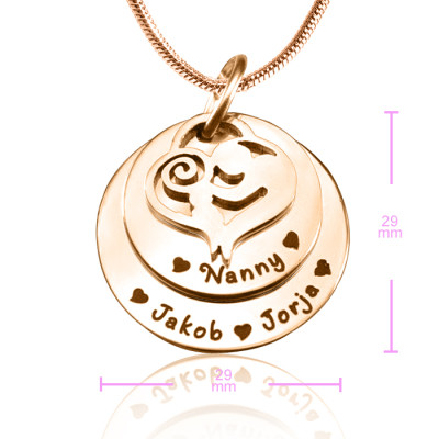 Personalised Mother's Double Disc Necklace, 18ct Rose Gold Plated