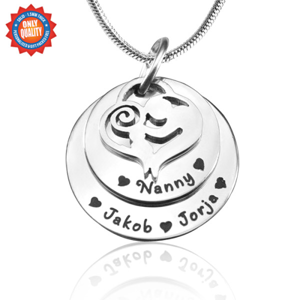 Personalised Sterling Silver Double Disc Necklace for Mom
