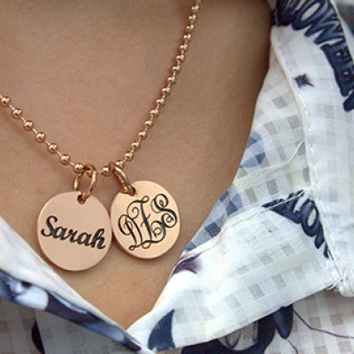 Custom Engraved Monogram Necklace with Initials