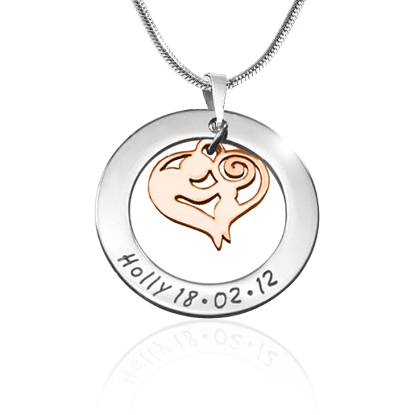 Personalised Two-Tone Rose Gold Mother's Love Necklace