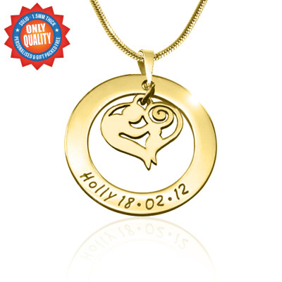 Personalised Mothers Love Necklace - 18ct Gold Plated - By The Name Necklace;