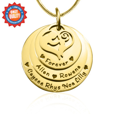 Personalised Mother's Disc Triple Necklace - 18ct Gold Plated - By The Name Necklace;