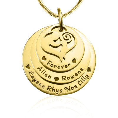 Customisable Mom Tri-Pendant Necklace - 18K Gold Plated