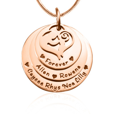 Engraveable Three-Disc Necklace with Rose Gold Plating - Perfect Mother's Day Gift