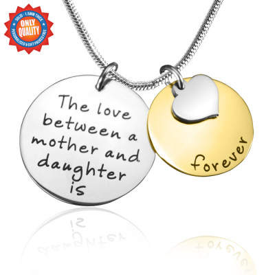 Personalised Mother Forever Necklace - Two Tone - Gold  Silver - By The Name Necklace;