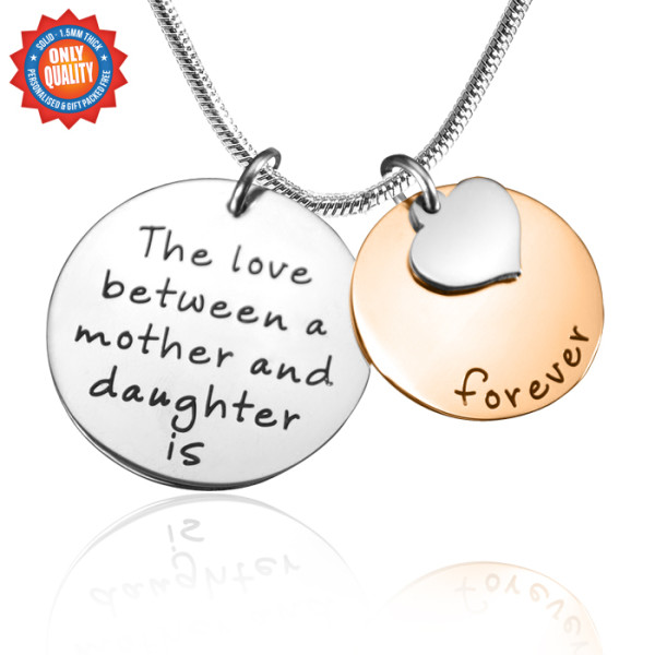 Sterling Silver & Rose Gold Personalised 'Mother Forever' Necklace