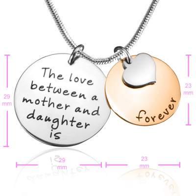 Sterling Silver & Rose Gold Personalised 'Mother Forever' Necklace