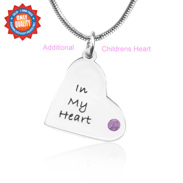 Custom Engraved Heart Necklace for Kids