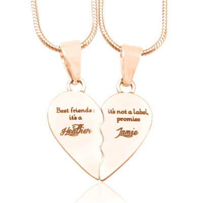Customised Two Sterling Silver Best Friend Necklaces - Perfect Gift