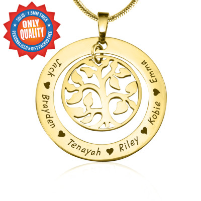 Personalised Family Tree Necklace - 18ct Gold Plated