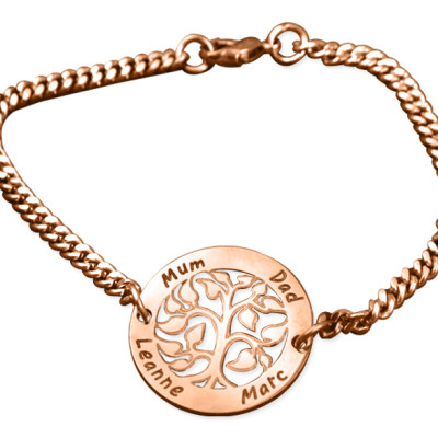 Personalised My Tree Bracelet - 18ct Rose Gold Plated - By The Name Necklace;