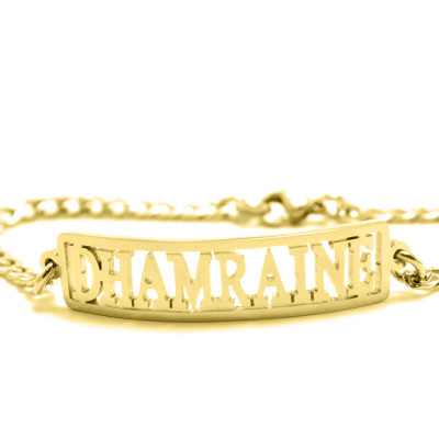 Personalised 18ct Gold Plated Name Bracelet or Anklet