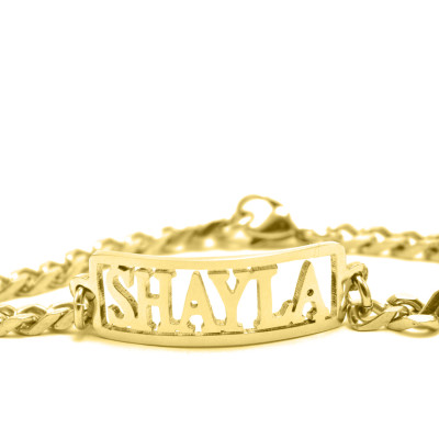 Personalised 18ct Gold Plated Name Bracelet or Anklet