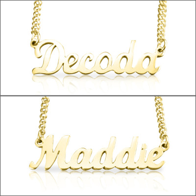 Personalised Name Necklace - 18ct Gold Plated - By The Name Necklace;