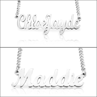 Personalised Name Necklace - Sterling Silver - By The Name Necklace;