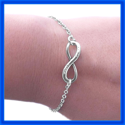 Customisable Sterling Silver Classic Infinity Bracelet/Anklet