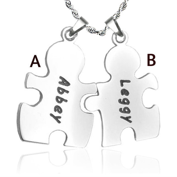 Customised Puzzle Pendant Necklace Sterling Silver