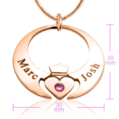 Custom Queen of My Heart Pendant Necklace - 18ct Rose Gold Plated"