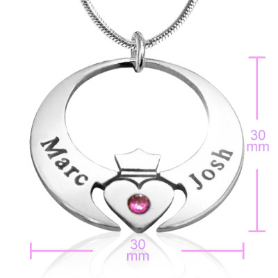 Engraved Queen of My Heart Pendant in Sterling Silver