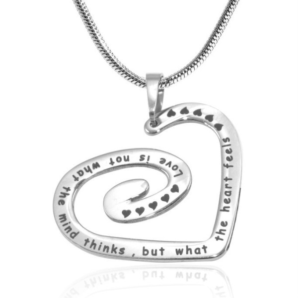 Custom Silver Swirl Heart Necklace - Unique Gift Idea