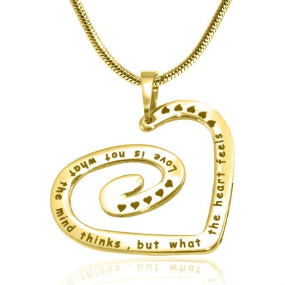 Customised Heart Swirl Necklace - 18K Gold Plated