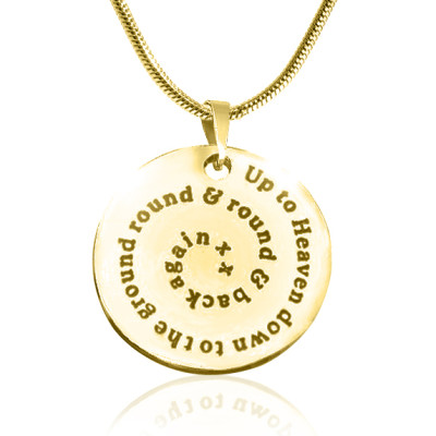 Personalised Swirls of Time Disc Necklace - 18ct Gold Plated - By The Name Necklace;