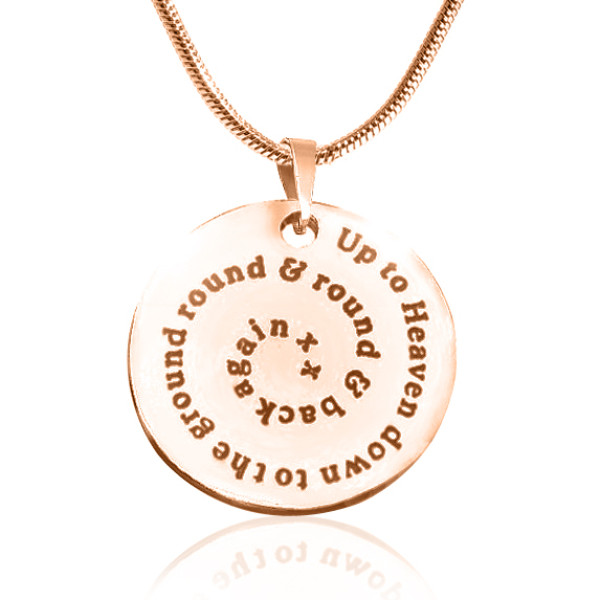Personalised Rose Gold Plated Disc Necklace with Swirls of Time Design