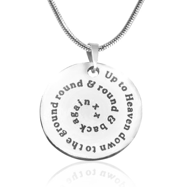 Personalised Sterling Silver Disc Necklace with Swirl Detail
