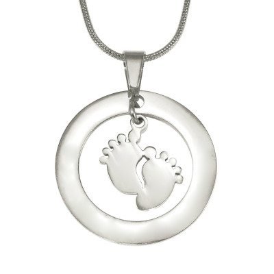 Personalised Custom Necklace - Single Feet 18mm - Sterling Silver