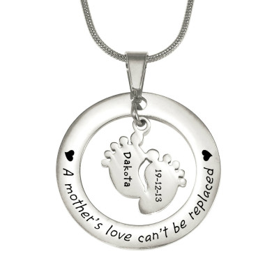 Personalised Custom Necklace - Single Feet 18mm - Sterling Silver